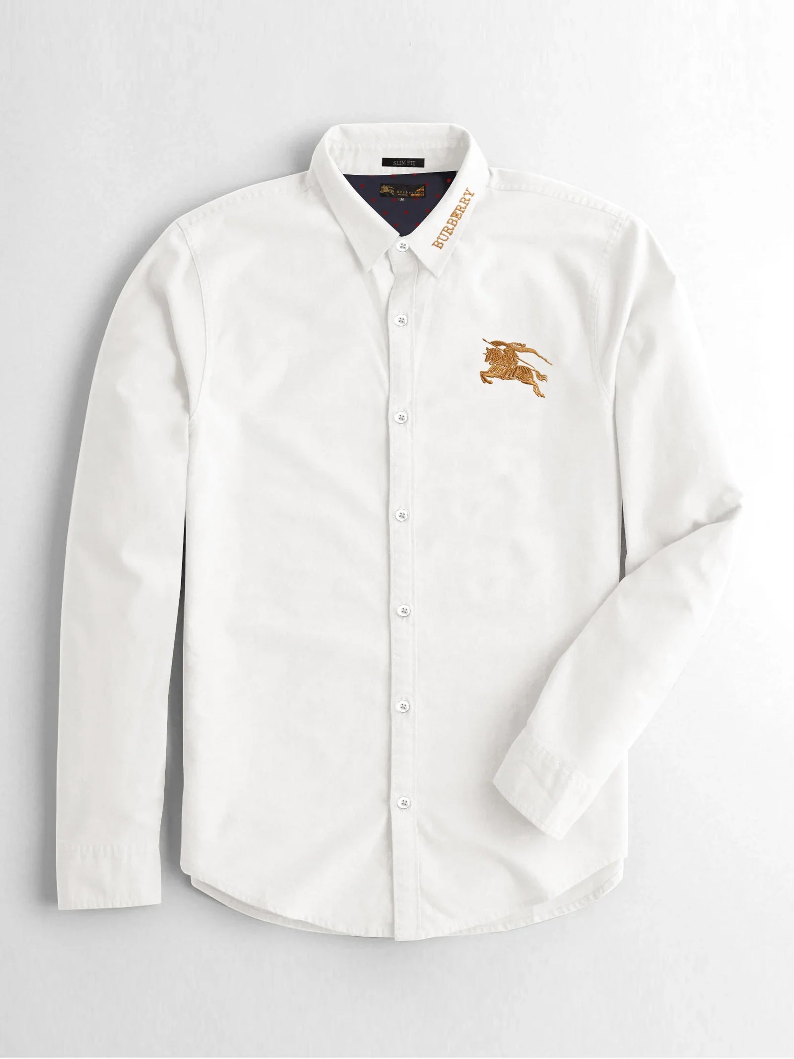 Casual Shirt For Men-White with Embroidery