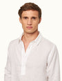 White Classic Collar Overhead Linen Shirt