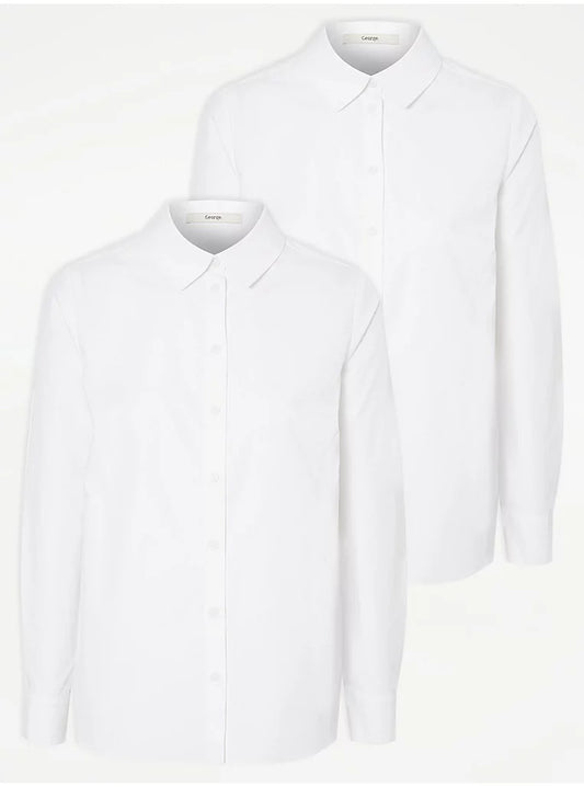 White Plain Formal Shirt 2 Pack